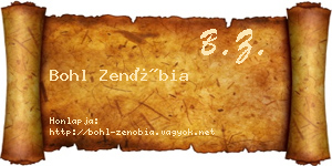 Bohl Zenóbia névjegykártya